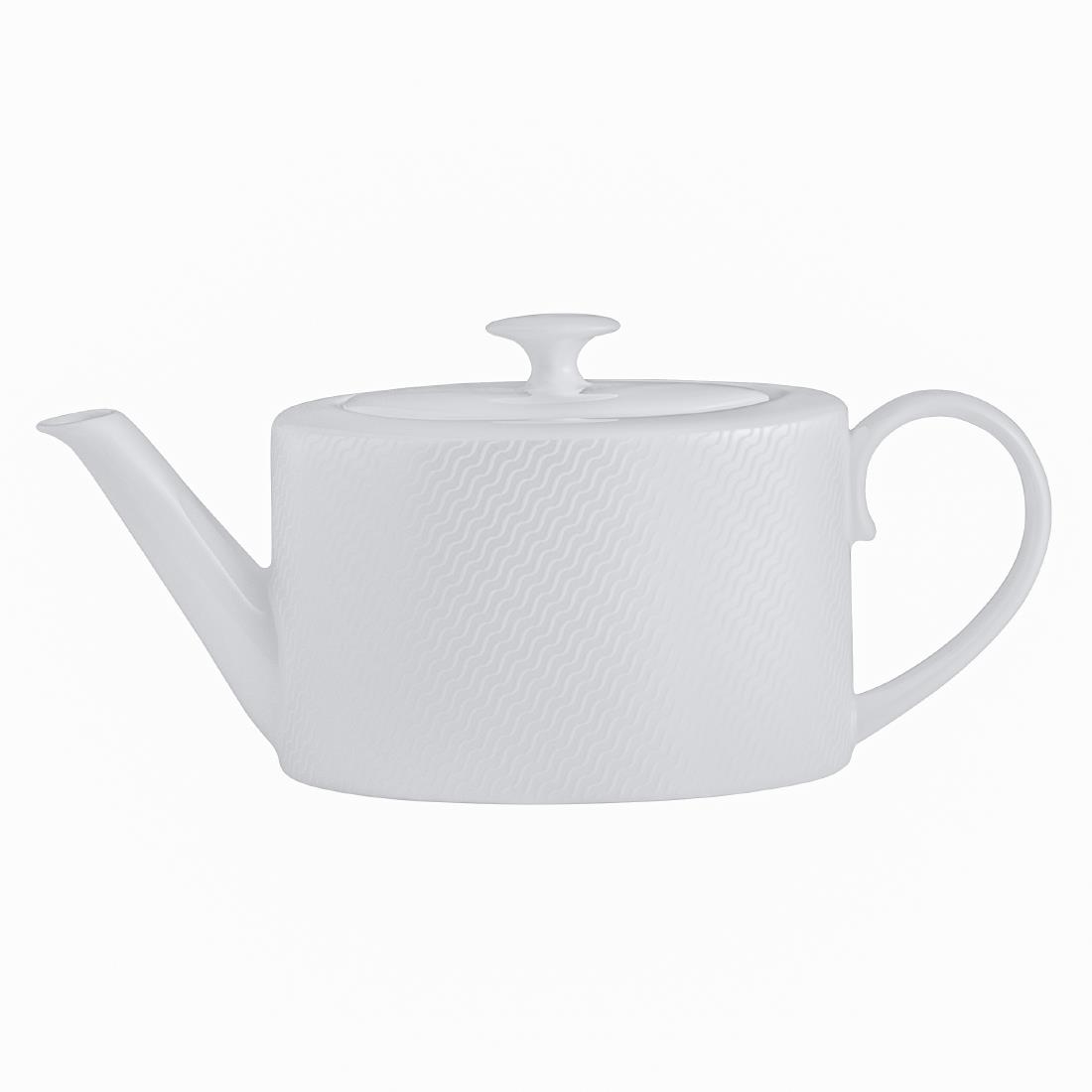 Steelite White William Edwards Lahari Coupe 2-Cup Oval Teapots 550Ml (6 Pack)