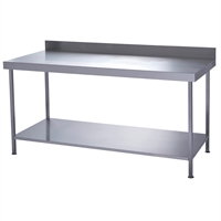 Parry Fully Welded Stainless Steel Wall Table with Undershelf 700(D)mm