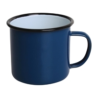 Olympia Enamel Mugs Blue 350ml (6 Pack)