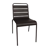 Bolero Amalfi Slatted Steel Side Chairs Black (4 Pack)