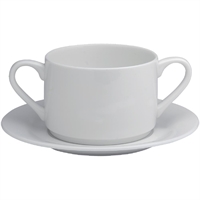 Elia Glacier Fine China Soup Cups Saucers 175mm (6 Pack)