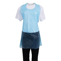 Disposable Polythene Bib Aprons Blue (100 Pack)