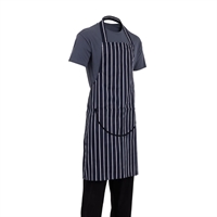 Whites Butchers Stripe Pocket Bib Apron Blue/White