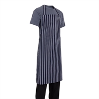 Whites XL Butchers Stripe Bib Apron Blue/White