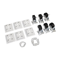 Roues standards et freinées Polar avec fixations pour congélateurs coffre (Lot de 6)