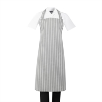 Whites Bib Apron Grey/White Butchers Stripe