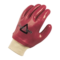 KeepSAFE PVC Fully Coated Knit Wrist Red Glove 304930
