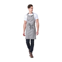Urbanbar Clementine Linen Bib Apron Charcoal