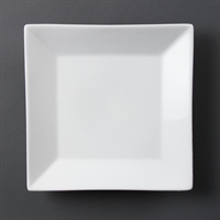 Olympia Whiteware Square Plates Wide Rim 250mm (6 Pack)