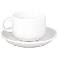 SPECIAL OFFER Olympia Athena Stacking Tea Cup And Saucer Combo (24 Pack)