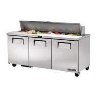 True Salad Prep Counter 3 doors - 18x1/6 GN pan top
