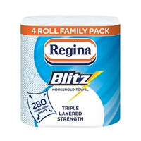 Regina Blitz Household Towel 3-Ply 280 Sheets (4 Pack)