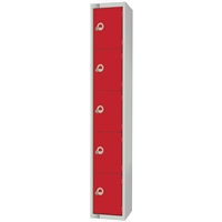 Elite Five Door 300mm Deep Lockers Red
