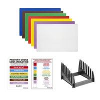 Set de 7 planches à découper basse densité Hygiplas épaisseur 10mm avec support et poster