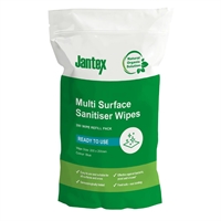 Jantex Green Surface Sanitiser Wipes Refill Pack 200mm (200 Pack)