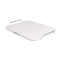 Rectangular Pizza Stone with Metal Serving Rack 15"