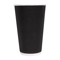 Fiesta Recyclable Ripple Wall Takeaway Coffee Cups Black 455ml (25 Pack)