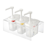 Araven Sauce Dispensers with Pump GN 1/9 Transparent 1.5Ltr (Pack of 3)