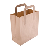 Petits sacs en papier marron à poignées plates Fiesta Recyclables (lot de 250)