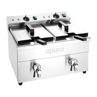 Apuro Twin Tank Induction Fryer - 2x7.5ltr - 2x3kW