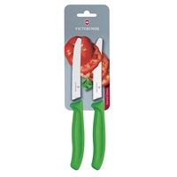 Victorinox Serrated Tomato/Utility Knife 11cm Green (2 Pack)
