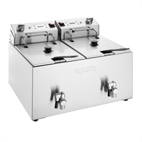 Apuro Twin Tank Electric Fryer with Timer 2x8Ltr