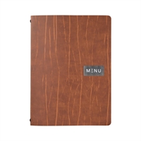 Protège-menu en cuir recyclé Securit Gamme Leather A4 marron