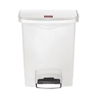 Rubbermaid Slim Jim Front Step-On Pedal Bin White 30Ltr