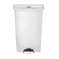 Rubbermaid Slim Jim Step-On Pedal Bin White 68Ltr