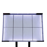 Porte-menu à LED blanches en acier noir Securit 8xA4 avec poteau et socle