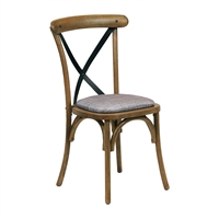 Bristol Dining Chair Weathered Oak with Padded Seat Helbeck Charcoal (2 Pack)