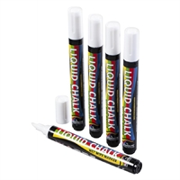 Beaumont Chisel Liquid Chalk Pen White 5mm (5 Pack)