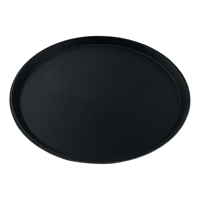 Beaumont Plastic Non-Slip Round Tray Black 280mm