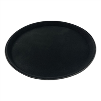Beaumont Plastic Non-Slip Round Tray Black 355mm