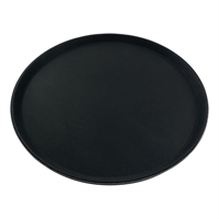 Beaumont Plastic Non-Slip Round Tray Black 406mm
