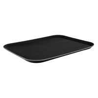 Beaumont Plastic Rectangular Non-Slip Tray Black 360x462mm