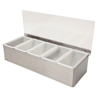 Beaumont 5 Compartment Condiment Holder Stainless Steel