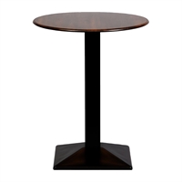 Turin Metal Base 600mm Round Poseur Table with Laminate Top in Walnut