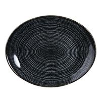 Churchill Studio Prints Large Oval Coupe Plates Charcoal Black 270mm