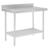 Vogue Premium Stainless Steel Table with Splashback 1200mm