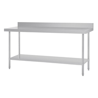 Vogue Premium Stainless Steel Table with Splashback 1500mm