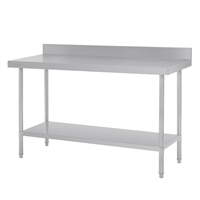 Vogue Premium Stainless Steel Table with Splashback 1800mm