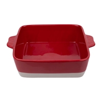 Plat à rôtir rouge et taupe Olympia 4,2L