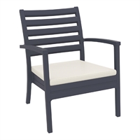 Furnlink Siesta Exclusive Artemis XL Armchair Anthracite with Beige Seat Cushion (2 Pack)