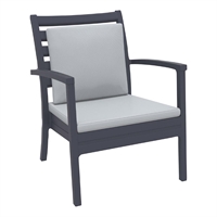 Furnlink Siesta Exclusive Artemis XL Armchair Anthracite with Light Grey Seat and Back Cushion (2 Pack)