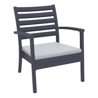 Furnlink Siesta Exclusive Artemis XL Armchair Anthracite with Light Grey Seat Cushion (2 Pack)