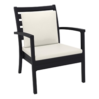 Furnlink Siesta Exclusive Artemis XL Armchair Black with Beige Seat and Back Cushion (2 Pack)