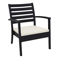 Furnlink Siesta Exclusive Artemis XL Armchair Black with Beige Seat Cushion (2 Pack)