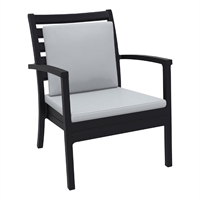 Furnlink Siesta Exclusive Artemis XL Armchair Black with Light Grey Seat and Back Cushion (2 Pack)