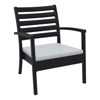 Furnlink Siesta Exclusive Artemis XL Armchair Black with Light Grey Seat Cushion (2 Pack)